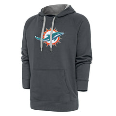 Antigua Victory Chenille Pullover Hoodie - Miami Dolphins