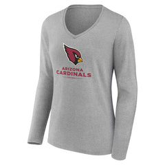 Women's Logo Team Lockup Long Sleeve V-Neck T-Shirt - Arizona Cardinals
