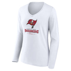 Women's Logo Team Lockup Long Sleeve V-Neck T-Shirt - Tampa Bay Buccaneers
