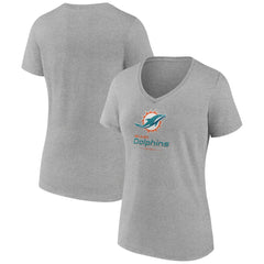 Women's Logo Team Lockup V-Neck T-Shirt - Miami Dolphins