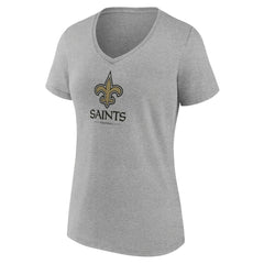 Women's Logo Team Lockup V-Neck T-Shirt - New Orleans Saints