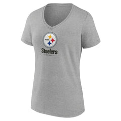 Women's Logo Team Lockup V-Neck T-Shirt - Pittsburgh Steelers
