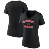 MLB Cincinnati Reds Women's Heart and Soul V-Neck T-Shirt