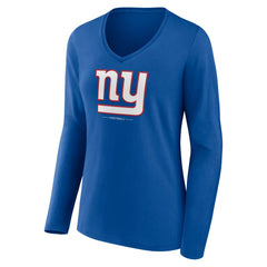 Women's Logo Team Lockup Long Sleeve V-Neck T-Shirt - New York Giants