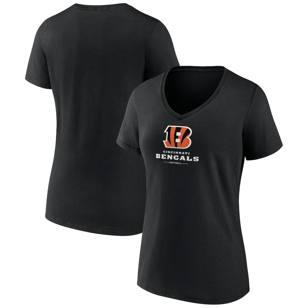 Women's Logo Team Lockup V-Neck T-Shirt - Cincinnati Bengals