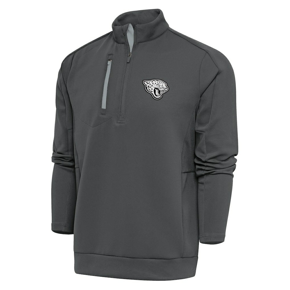 Antigua Metallic Logo Generation Quarter-Zip Pullover Top - Jacksonville Jaguars