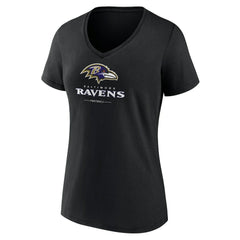 Women's Logo Team Lockup V-Neck T-Shirt - Baltimore Ravens