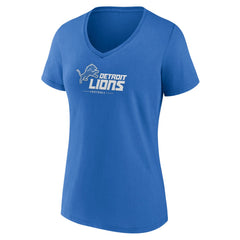 Women's Logo Team Lockup V-Neck T-Shirt - Detroit Lions