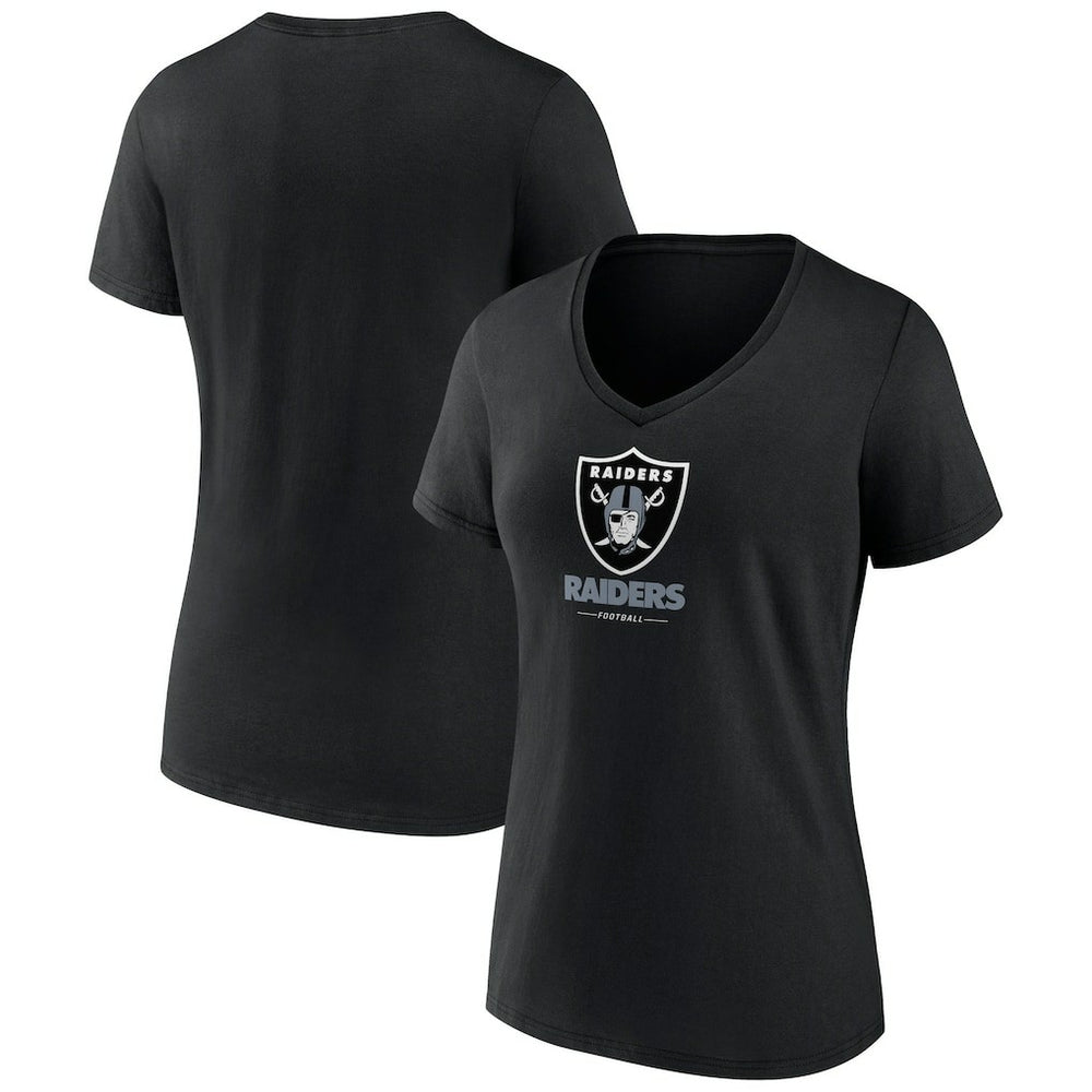 Women's Logo Team Lockup V-Neck T-Shirt - Las Vegas Raiders