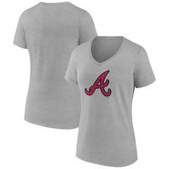 MLB Atlanta Braves Women's Official Logo V-Neck T-Shirt