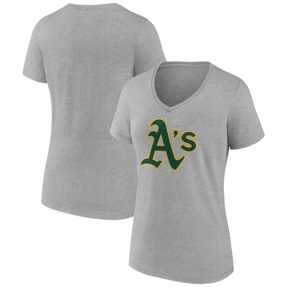 MLB Athletics Women's Official Logo V-Neck T-Shirt