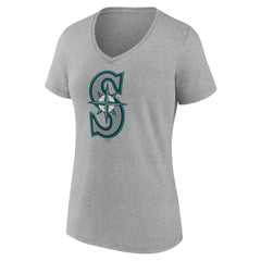 MLB Seattle Mariners Women's Official Logo V-Neck T-Shirt