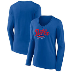 Women's Freehand Team Long Sleeve V-Neck T-Shirt - Buffalo Bills