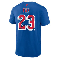 NHL Blue Adam Fox New York Rangers Fanatics Special Edition 2.0 Name & Number T-Shirt