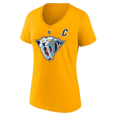NHL Yellow Roman Josi Nashville Predators Fanatics Women's Special Edition 2.0 Name & Number V-Neck T-Shirt