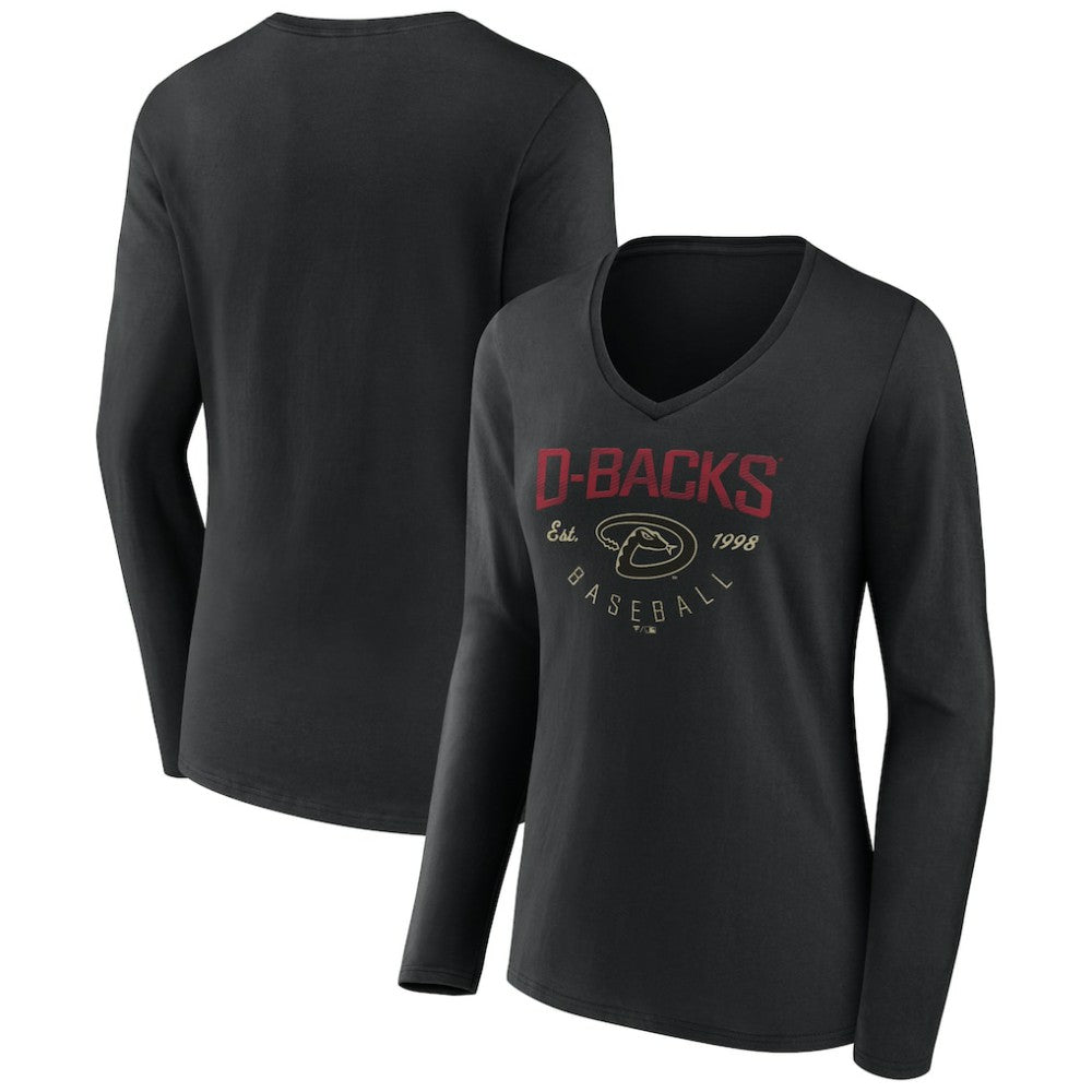 MLB Arizona Diamondbacks Women's Live For It Long Sleeve Long Sleeve V-Neck T-Shirt