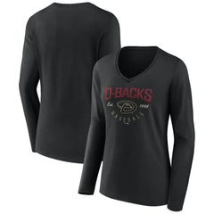 MLB Arizona Diamondbacks Women's Live For It Long Sleeve Long Sleeve V-Neck T-Shirt