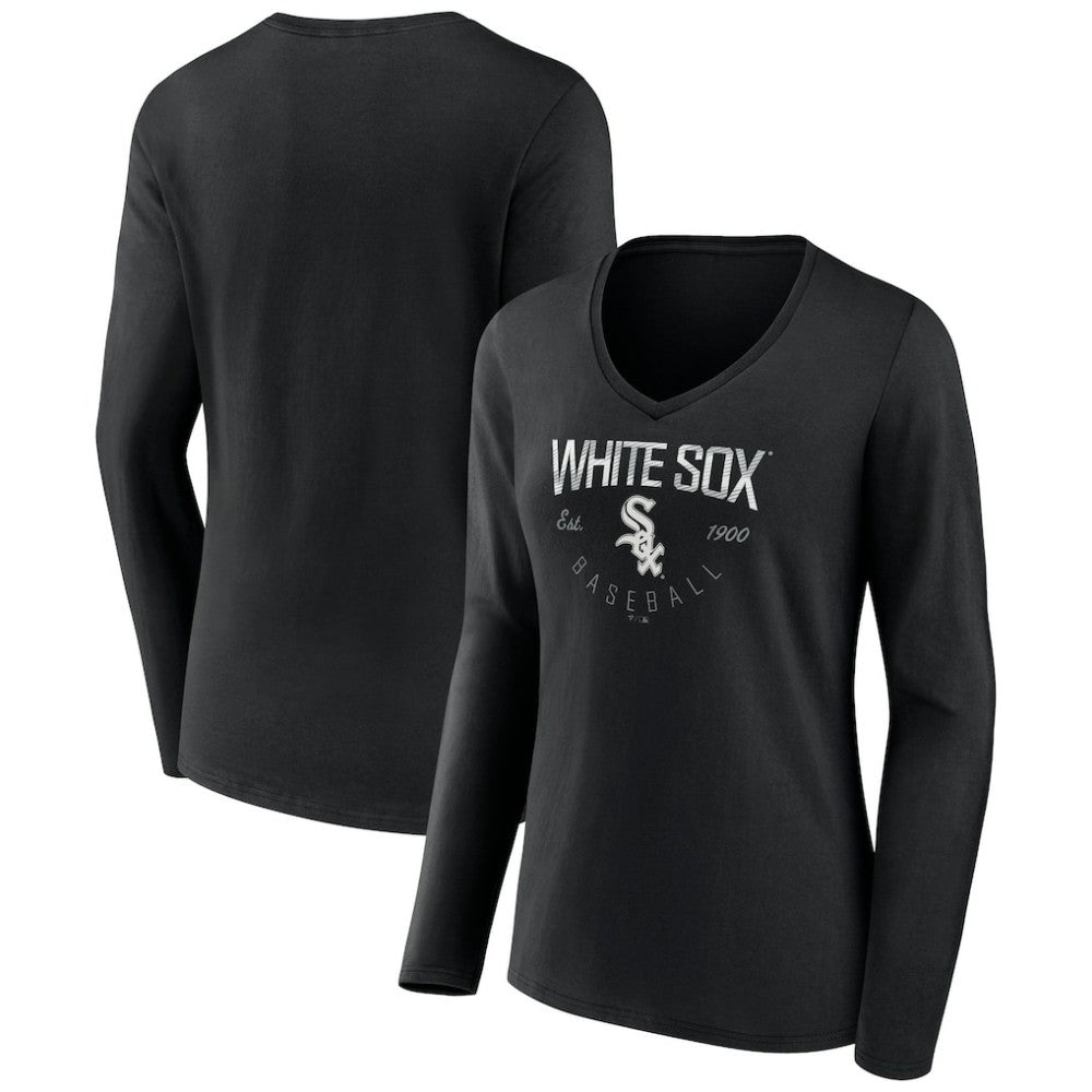 MLB Chicago White Sox Women's Live For It Long Sleeve Long Sleeve V-Neck T-Shirt