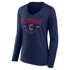 MLB Cleveland Guardians Women's Live For It Long Sleeve Long Sleeve V-Neck T-Shirt