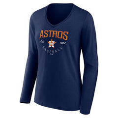 MLB Houston Astros Women's Live For It Long Sleeve Long Sleeve V-Neck T-Shirt