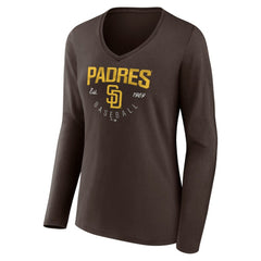 MLB San Diego Padres Women's Live For It Long Sleeve Long Sleeve V-Neck T-Shirt
