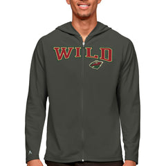 NHL Charcoal Minnesota Wild Antigua Legacy Full-Zip Hoodie