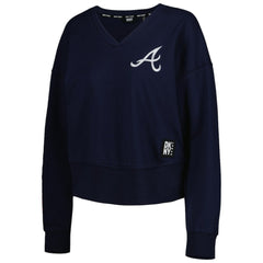 MLB Atlanta Braves DKNY Sport Women's Lily V-Neck Pullover Sweatshirt