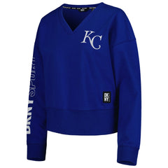 MLB Kansas City Royals DKNY Sport Women's Lily V-Neck Pullover Sweatshirt