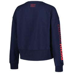 MLB Cleveland Guardians DKNY Sport Women's Lily V-Neck Pullover Sweatshirt