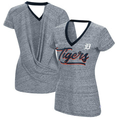 MLB Detroit Tigers Touch Women's Halftime Back Wrap Top V-Neck T-Shirt