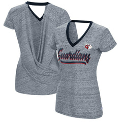 MLB Cleveland Guardians Touch Women's Halftime Back Wrap Top V-Neck T-Shirt