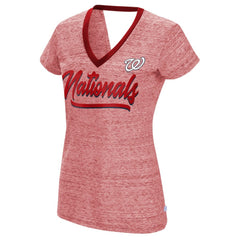 MLB Washington Nationals Touch Women's Halftime Back Wrap Top V-Neck T-Shirt