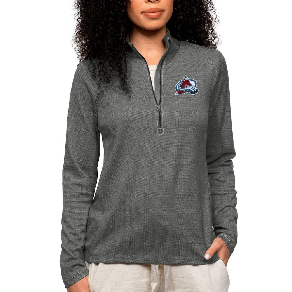 NHL Heather Charcoal Colorado Avalanche Antigua Women's Epic Quarter-Zip Pullover Top