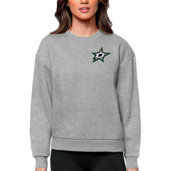 NHL Heather Gray Dallas Stars Antigua Women's Victory Crewneck Pullover Sweatshirt