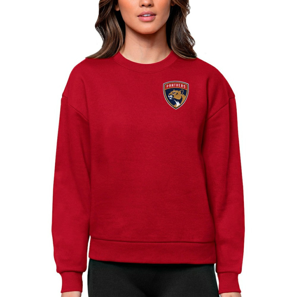 NHL Red Florida Panthers Antigua Women's Victory Crewneck Pullover Sweatshirt