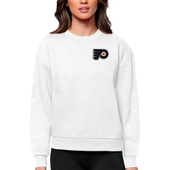 NHL White Philadelphia Flyers Antigua Women's Victory Crewneck Pullover Sweatshirt