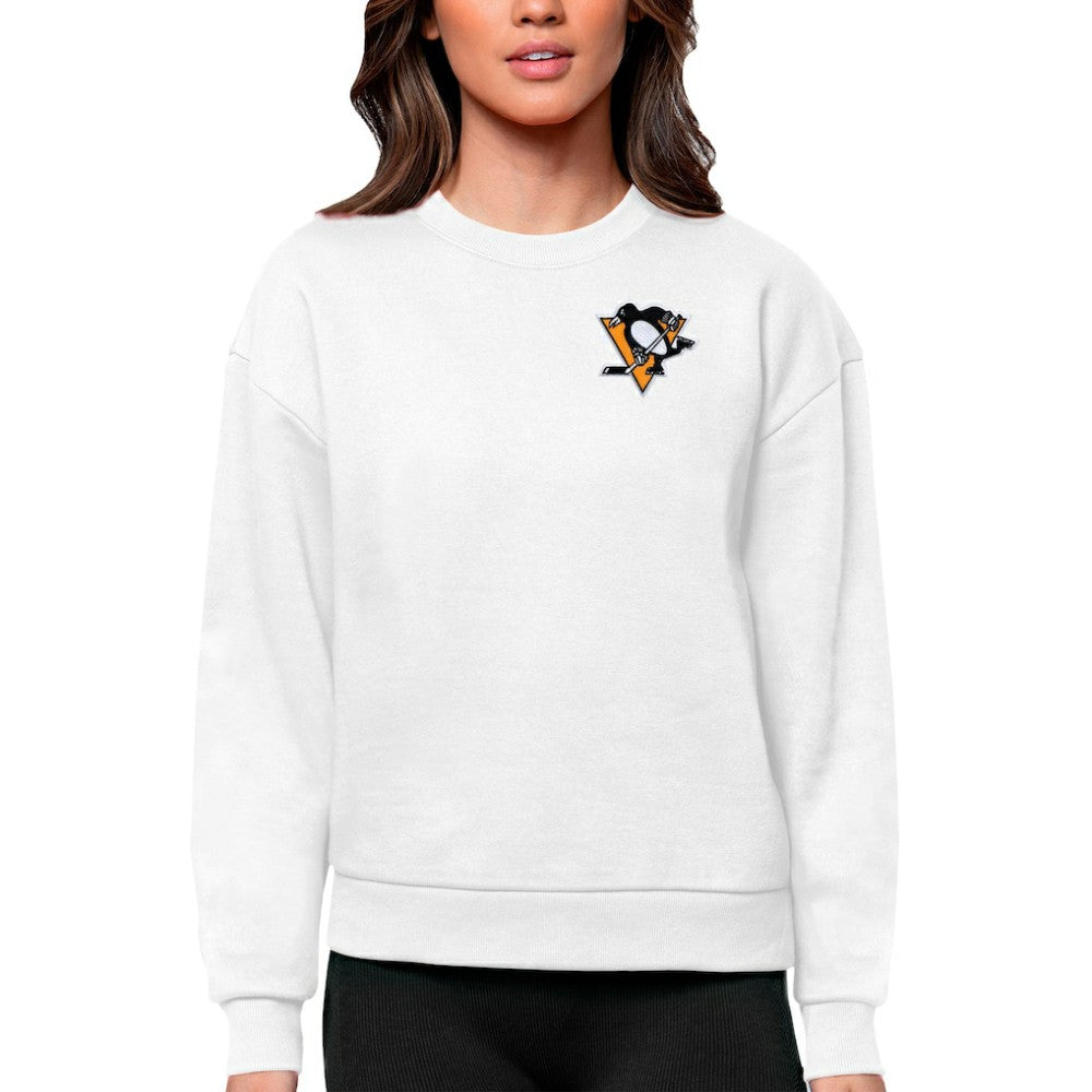 NHL White Pittsburgh Penguins Antigua Women's Victory Crewneck Pullover Sweatshirt