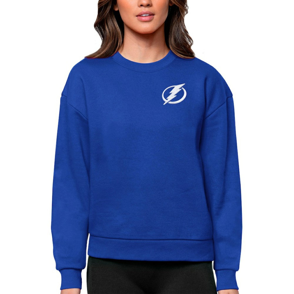 NHL Royal Tampa Bay Lightning Antigua Women's Victory Crewneck Pullover Sweatshirt