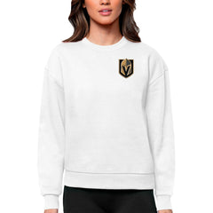NHL White Vegas Golden Knights Antigua Women's Victory Crewneck Pullover Sweatshirt
