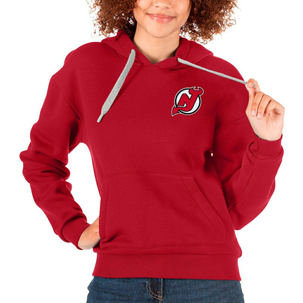 NHL Red New Jersey Devils Antigua Women's Victory Pullover Hoodie