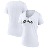 NBA Brooklyn Nets Women's Wordmark V-Neck T-Shirt