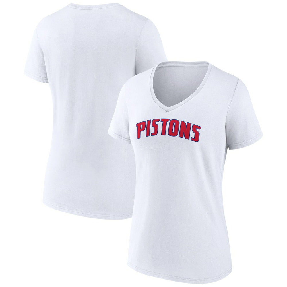 NBA Detroit Pistons Women's Wordmark V-Neck T-Shirt sale