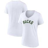 NBA Milwaukee Bucks Women's Wordmark V-Neck T-Shirt