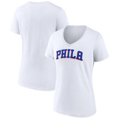 NBA Philadelphia 76ers Women's Wordmark V-Neck T-Shirt