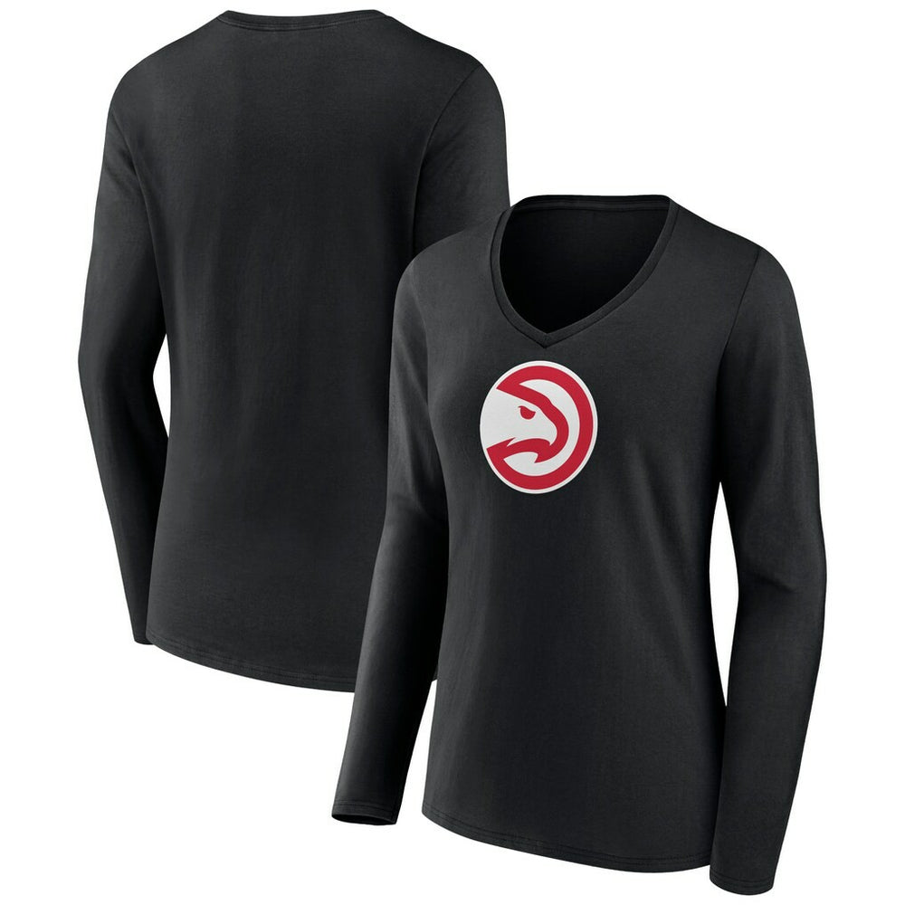 NBA Atlanta Hawks Women's Logo Long Sleeve V-Neck T-Shirt