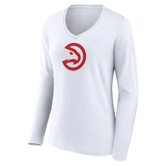 NBA Atlanta Hawks Women's Logo Long Sleeve V-Neck T-Shirt