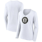 NBA Brooklyn Nets Women's Logo Long Sleeve V-Neck T-Shirt
