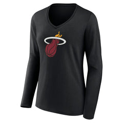NBA Miami Heat Women's Logo Long Sleeve V-Neck T-Shirt