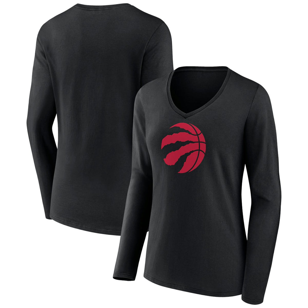 NBA Toronto Raptors Women's Logo Long Sleeve V-Neck T-Shirt