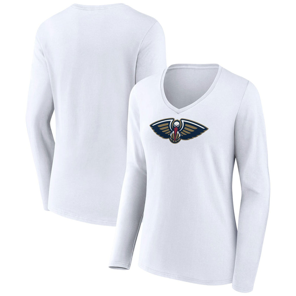 NBA New Orleans Pelicans Women's Logo Long Sleeve V-Neck T-Shirt
